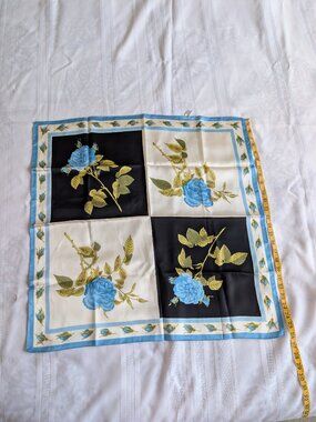 St Michael Floral Satin Scarf Made in Italy